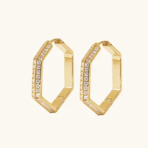 Sparkling Hexagon Hoops