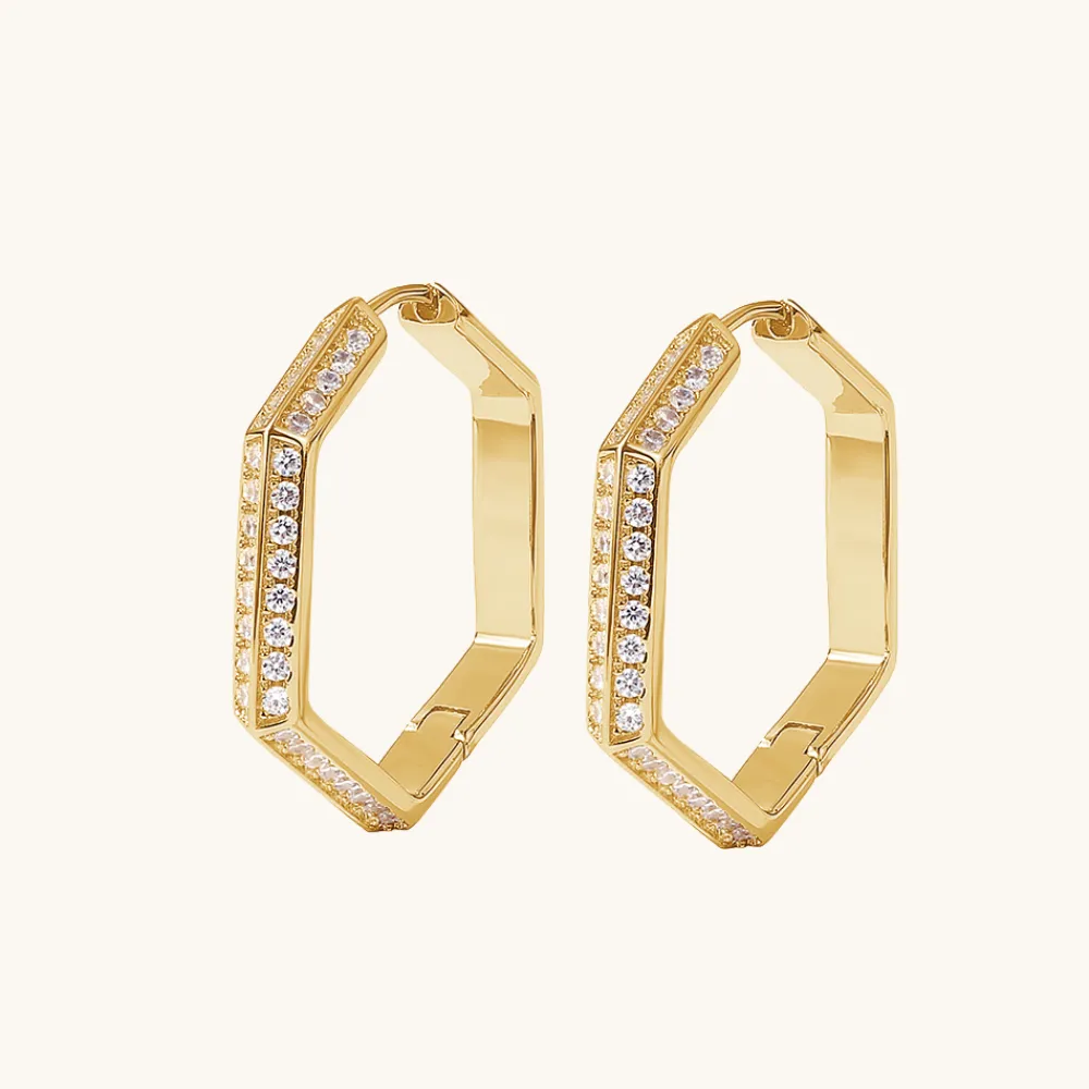 Sparkling Hexagon Hoops