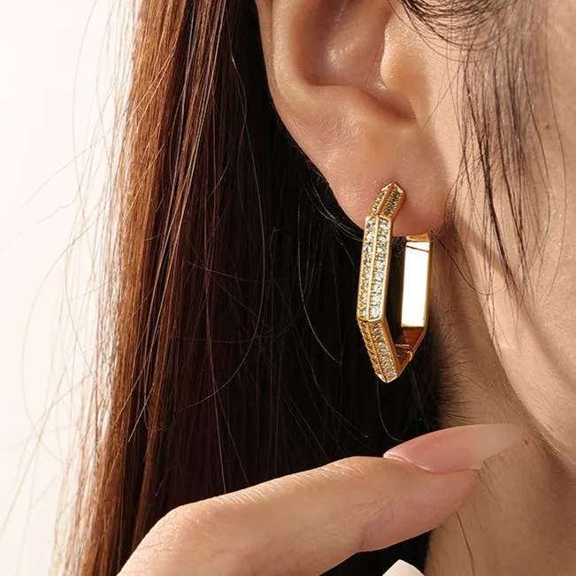 Sparkling Hexagon Hoops