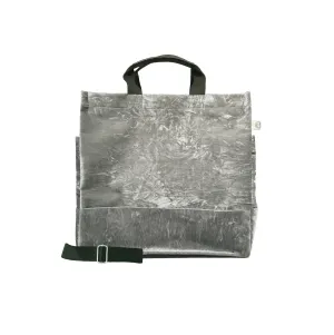 Split Letter Monogram Grey Crushed Velvet North South Bag