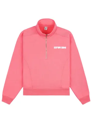 Sporty & Rich Bold Logo Quarter-Zip Sweatshirt in Cotton Candy