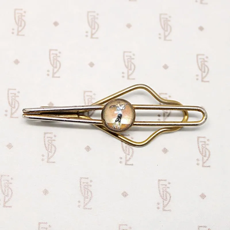 Sporty Golf Reverse Painted Crystal Tie Bar