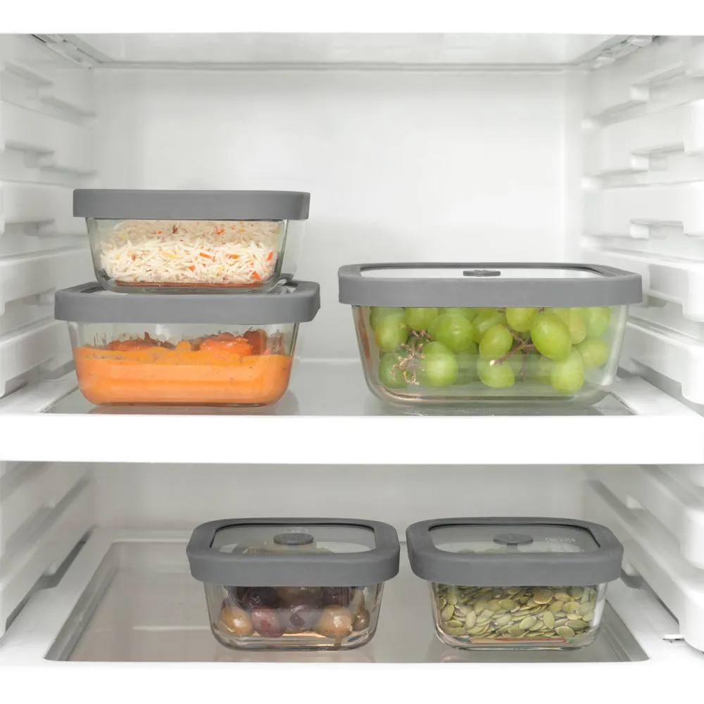 Square Glass Food Storage Containers (Set of 4)