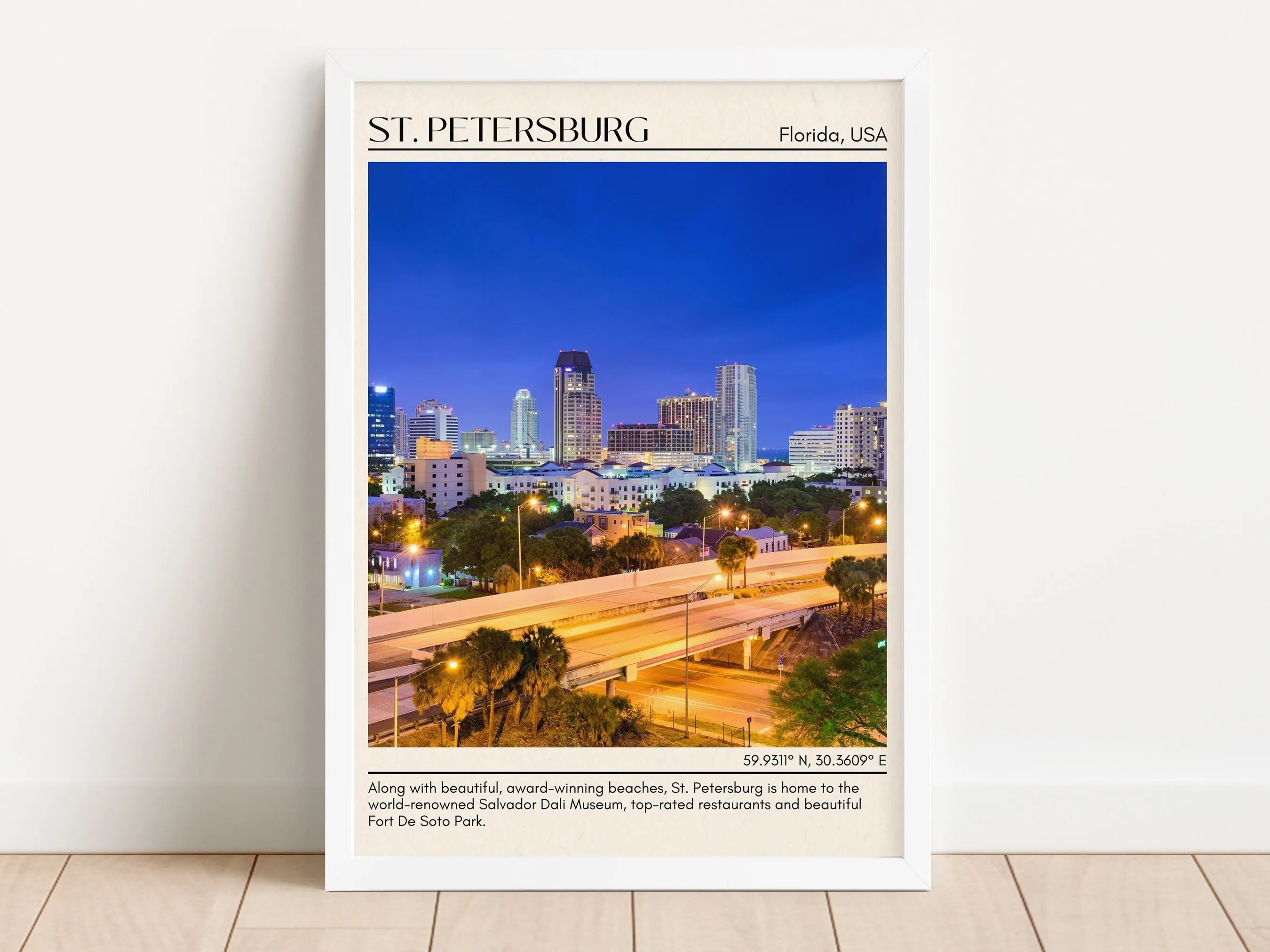 St. Petersburg Minimal Wall Art, Florida, USA