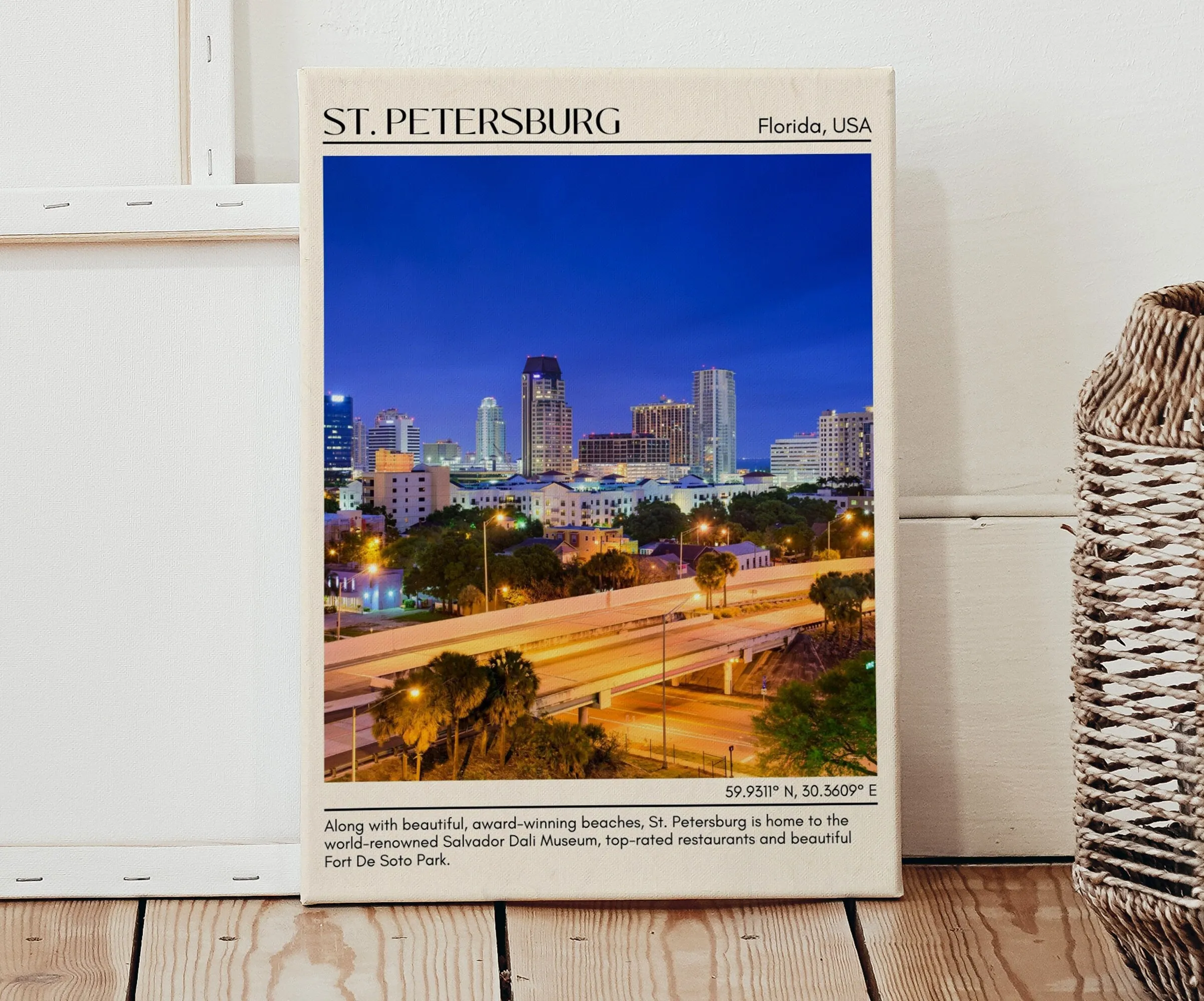 St. Petersburg Minimal Wall Art, Florida, USA