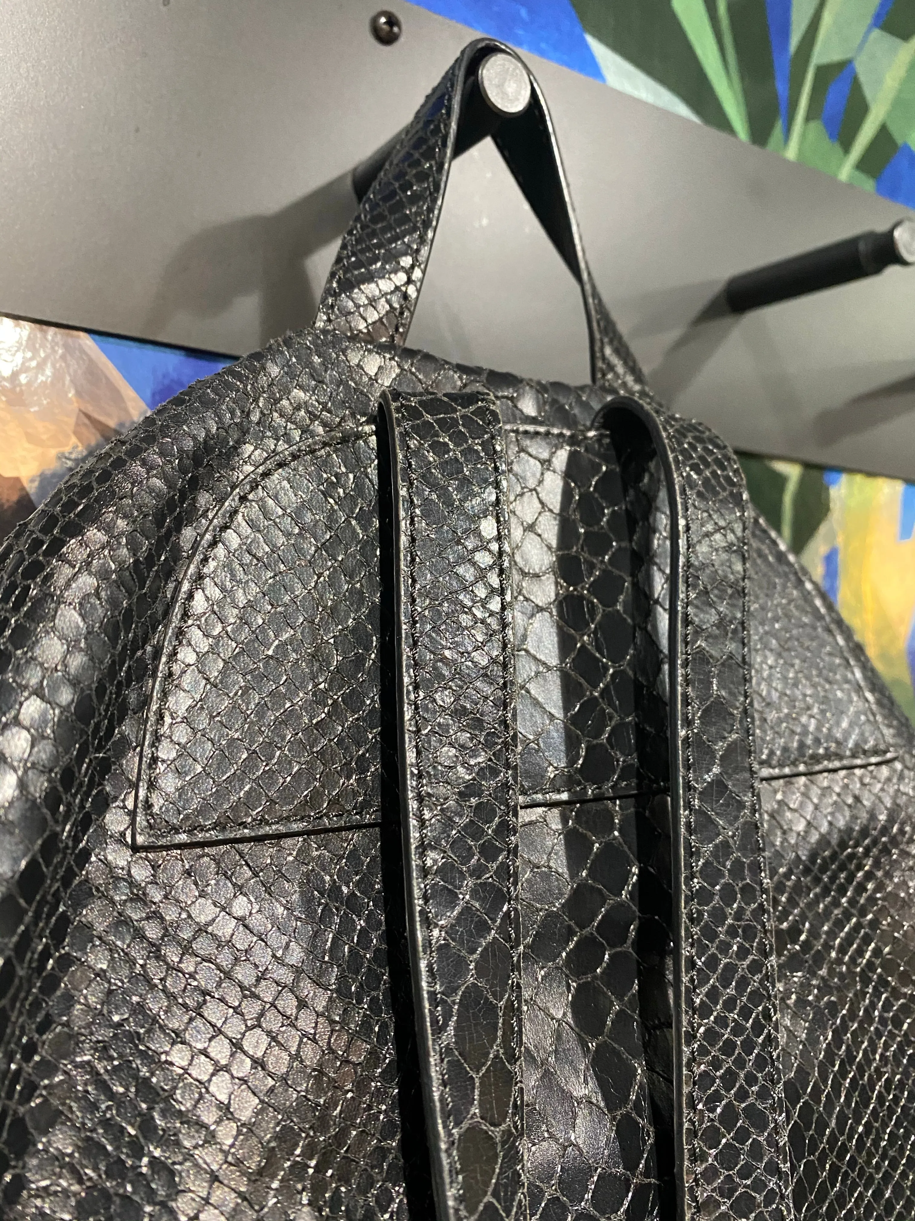 Stella McCartney Flabellla Python Silver Hardware Backpack