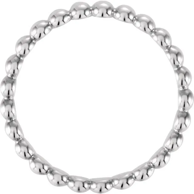 Sterling Silver 2.5 mm Beaded Stackable Ring