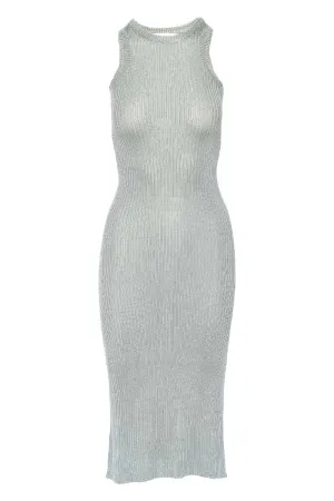 Storm Ribbed Knit Racer Midi Dress