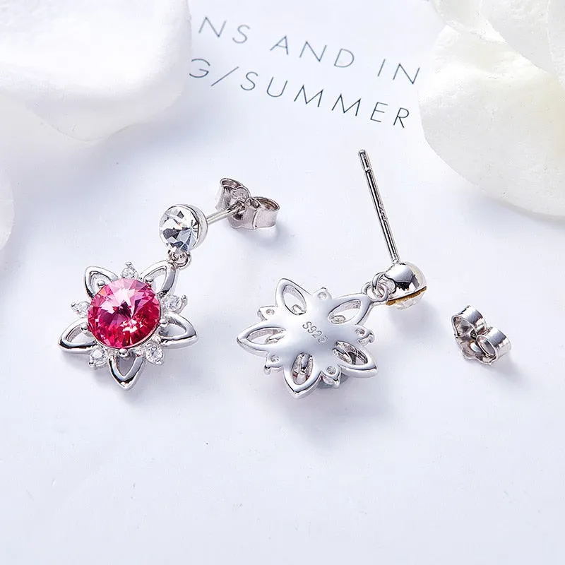 Swarovski Crystal Flower Stud Earrings