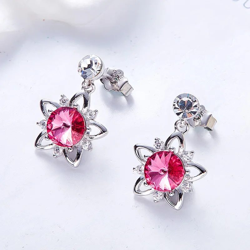 Swarovski Crystal Flower Stud Earrings
