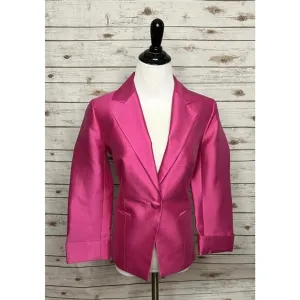 Talbots bright pink silk/cotton single-breasted blazer Elle Woods Size 4