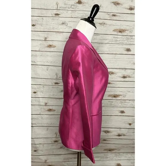 Talbots bright pink silk/cotton single-breasted blazer Elle Woods Size 4