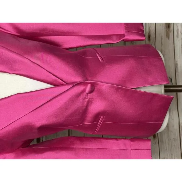 Talbots bright pink silk/cotton single-breasted blazer Elle Woods Size 4