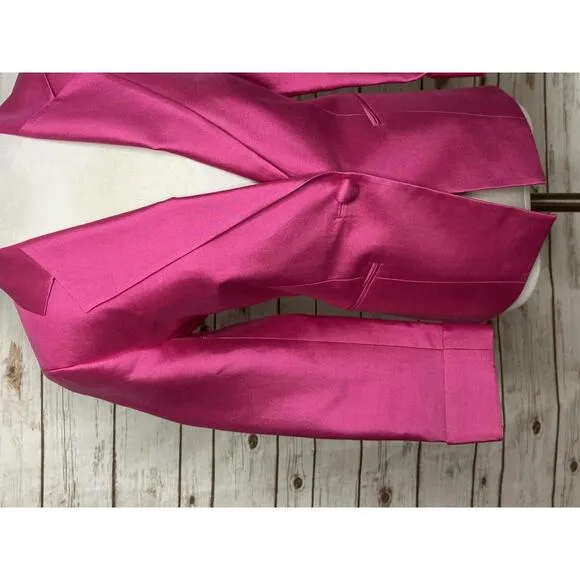 Talbots bright pink silk/cotton single-breasted blazer Elle Woods Size 4