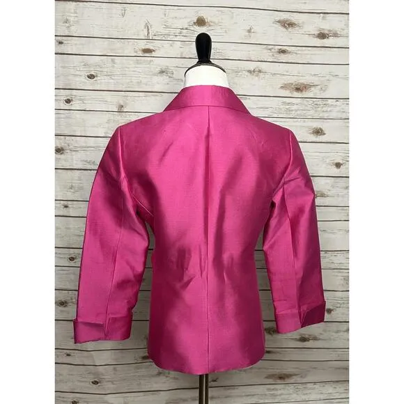 Talbots bright pink silk/cotton single-breasted blazer Elle Woods Size 4