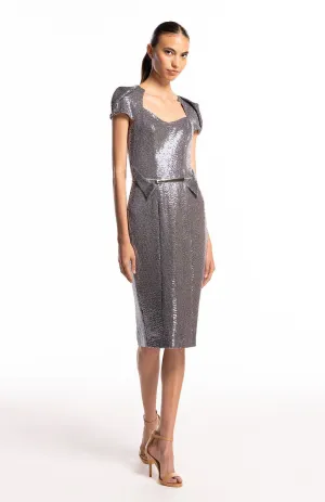 Tempest Glam | Sculpted Chic: Cocktail Sequin Midi Dress
