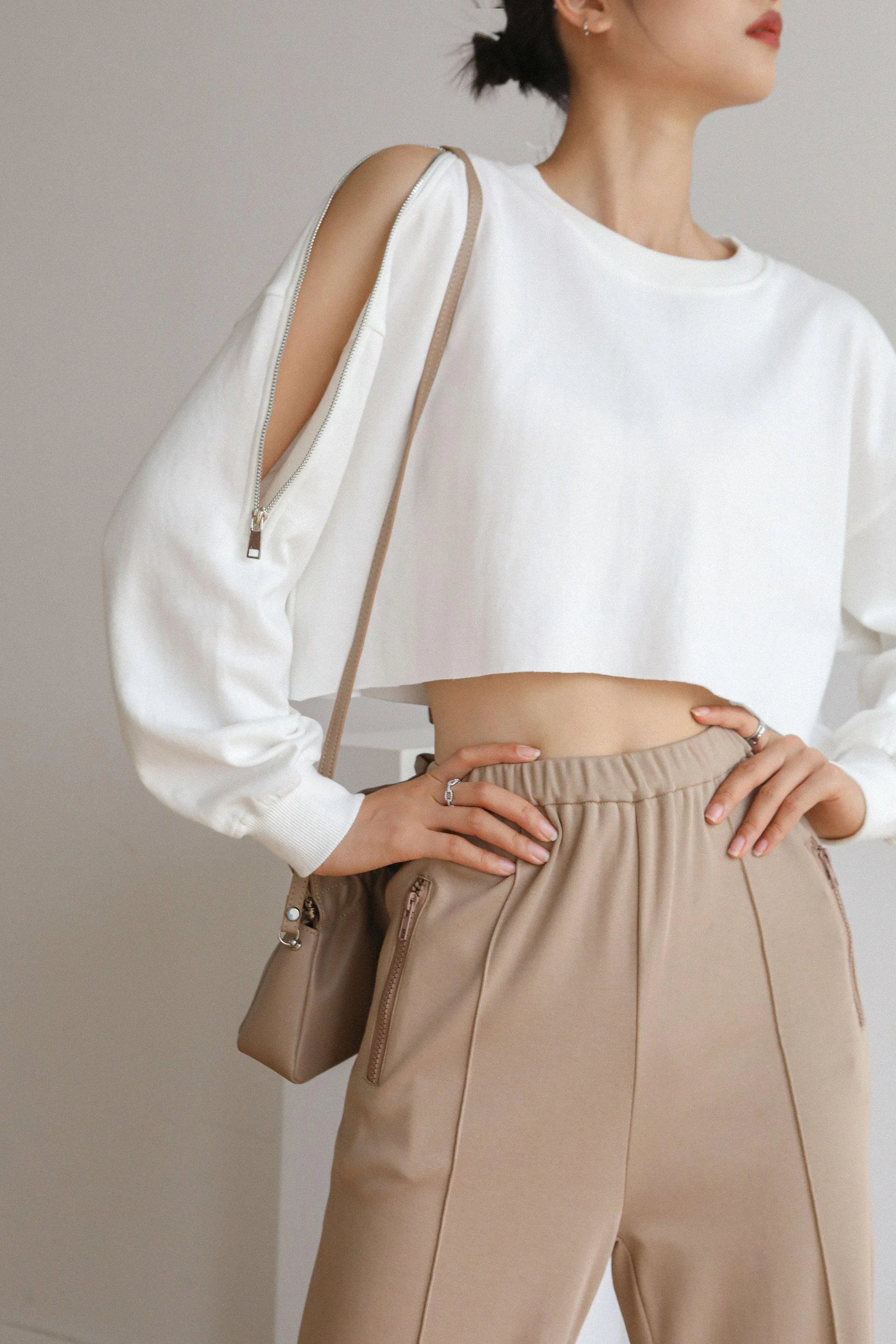 Tess Gathered Shoulder Bag - Brown