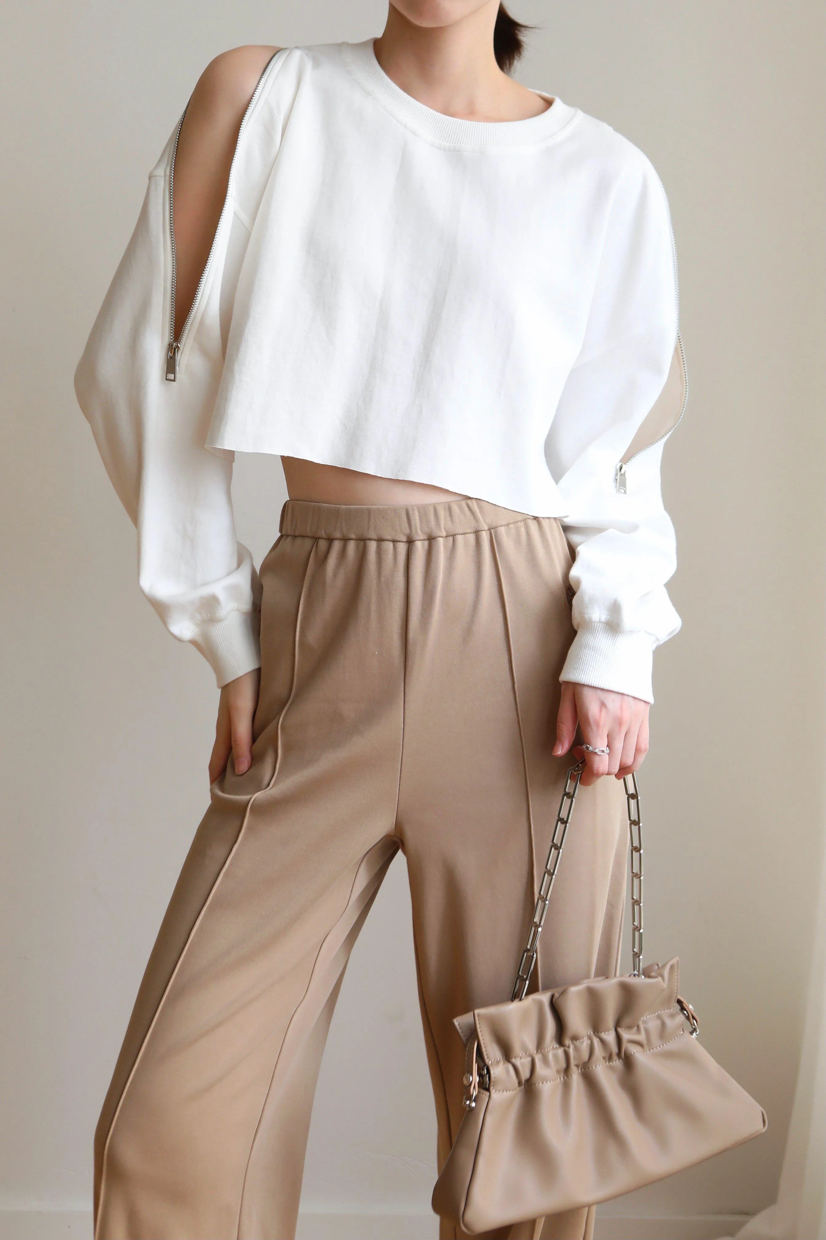 Tess Gathered Shoulder Bag - Brown