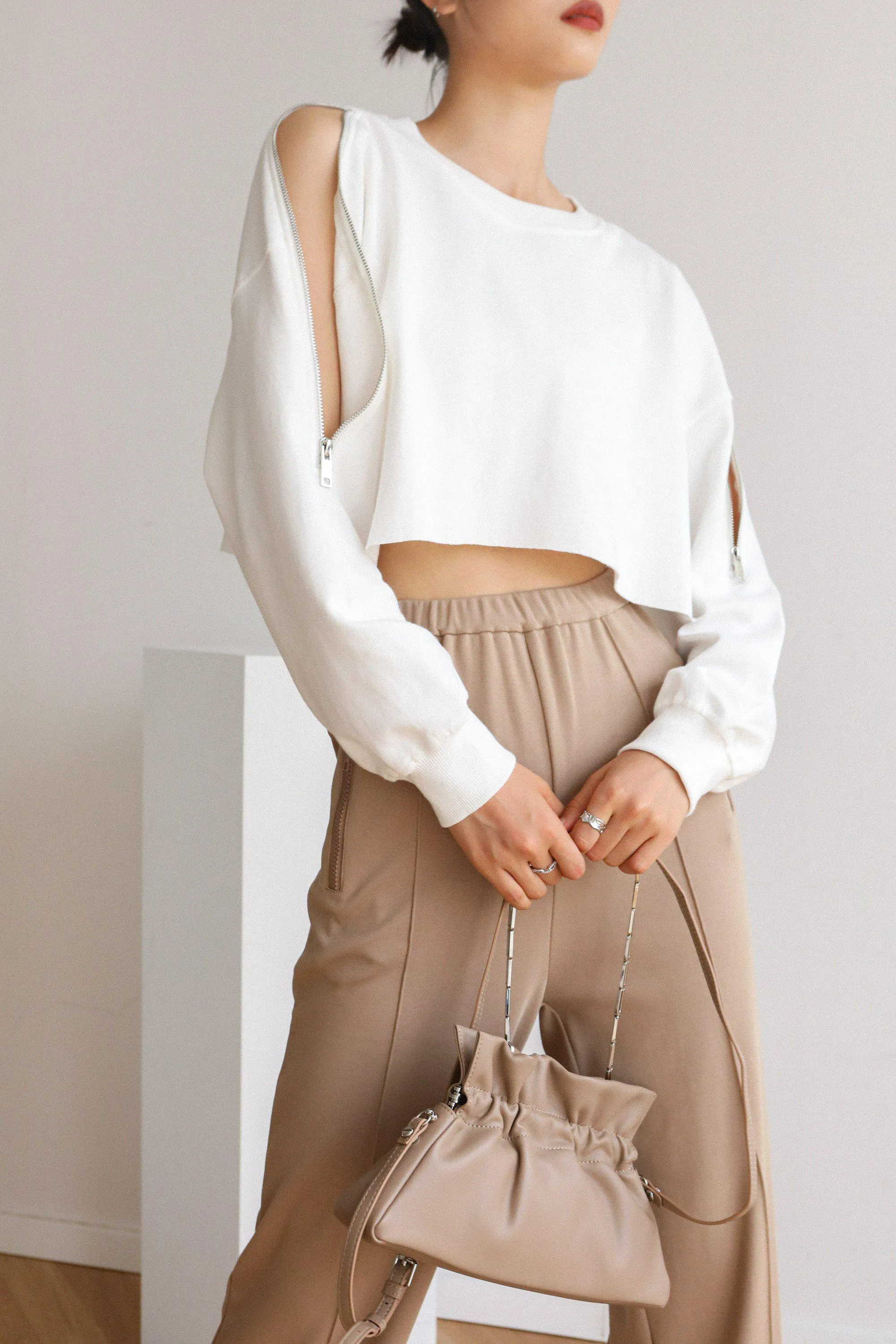 Tess Gathered Shoulder Bag - Brown