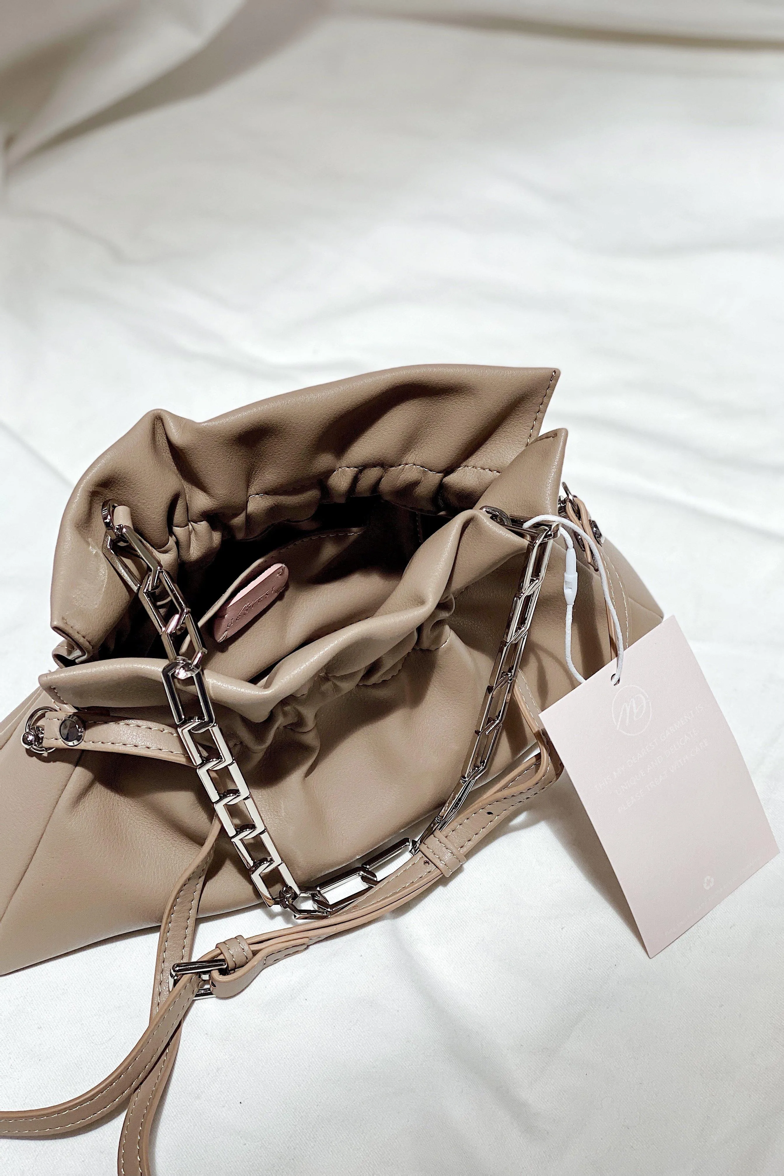Tess Gathered Shoulder Bag - Brown