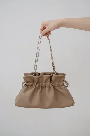Tess Gathered Shoulder Bag - Brown