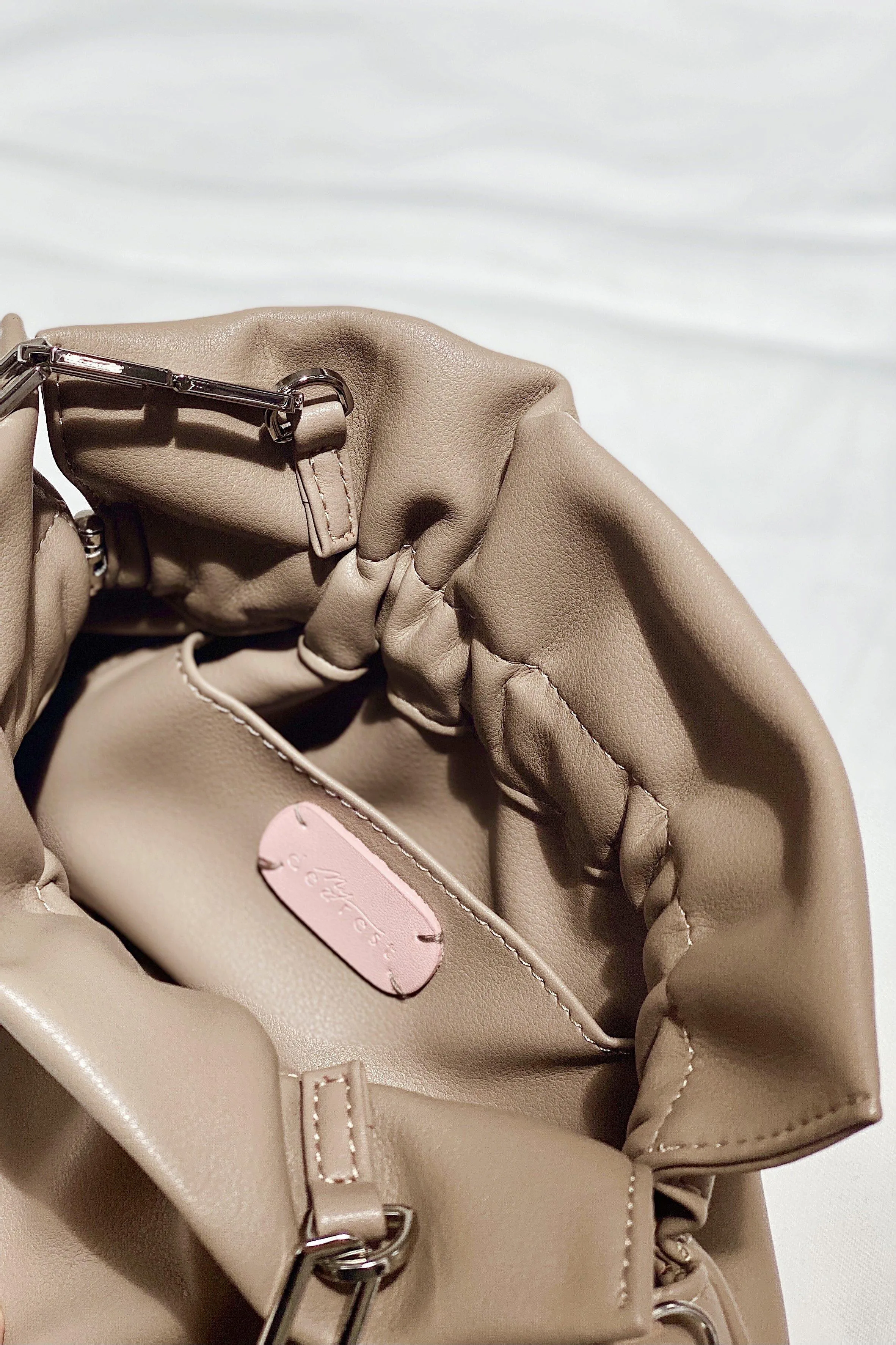Tess Gathered Shoulder Bag - Brown