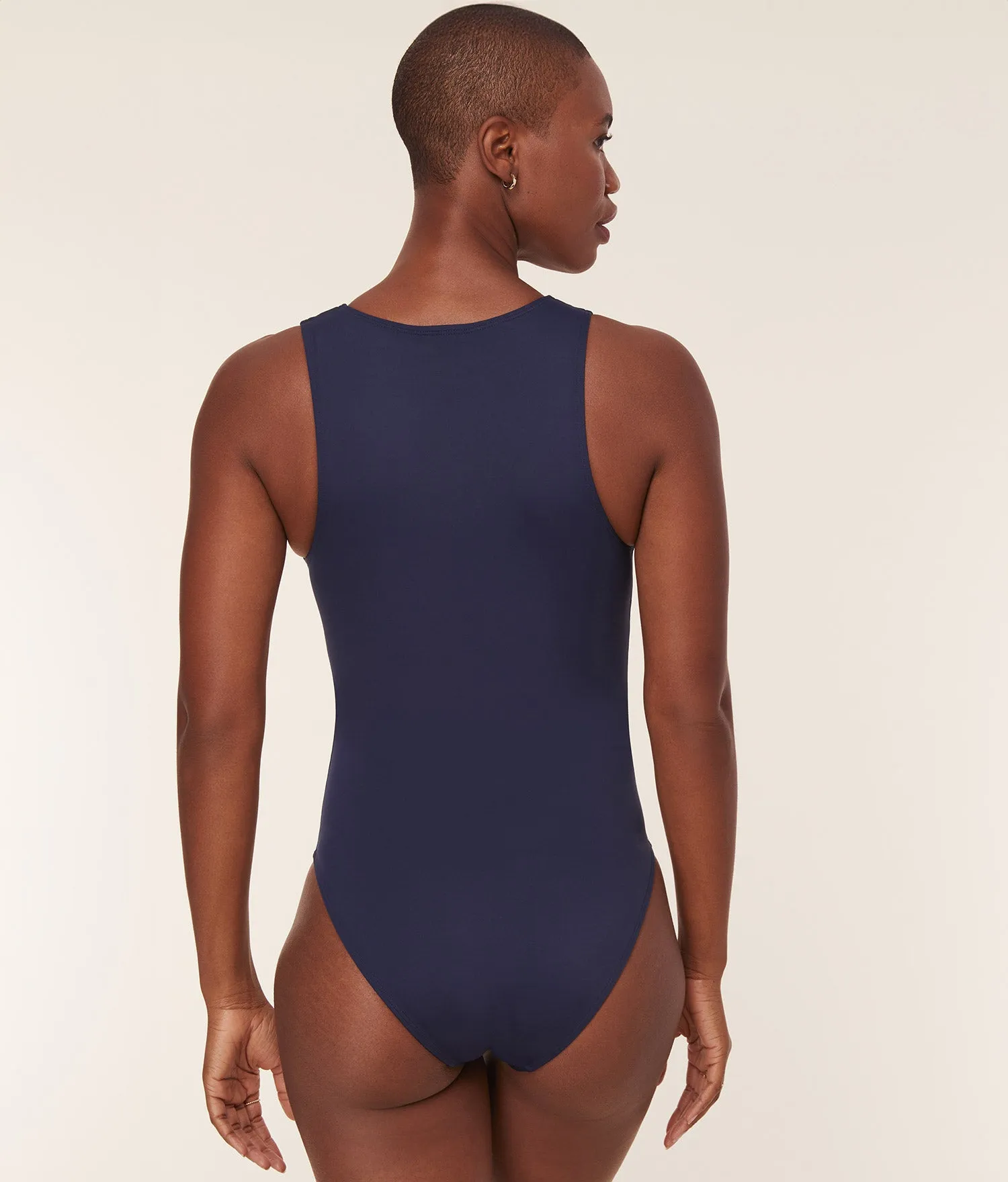 The Malibu One Piece - Eco Nylon - Navy - Long Torso