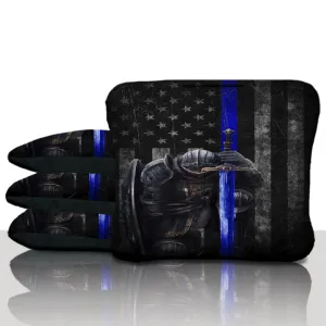 Thin Blue Line Knight Cornhole Bags