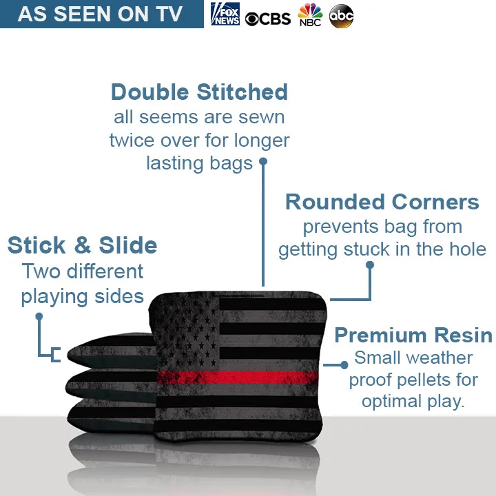 Thin Red Line American Flag Cornhole Bags