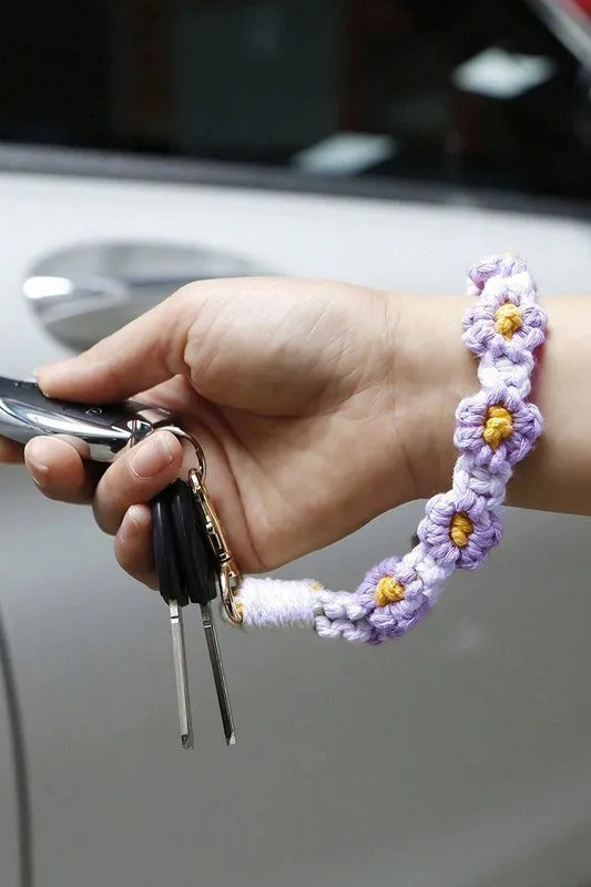 TIK TOK Daisy Flower Wristlet Keychain