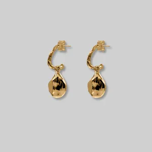 Tiny Wrinkle Teardrop Post Earrings