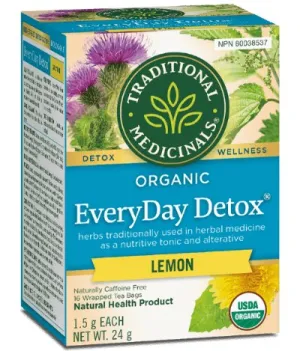 Traditional Medicinals - Organic EverDay Detox Lemon Tea, 16 Bags