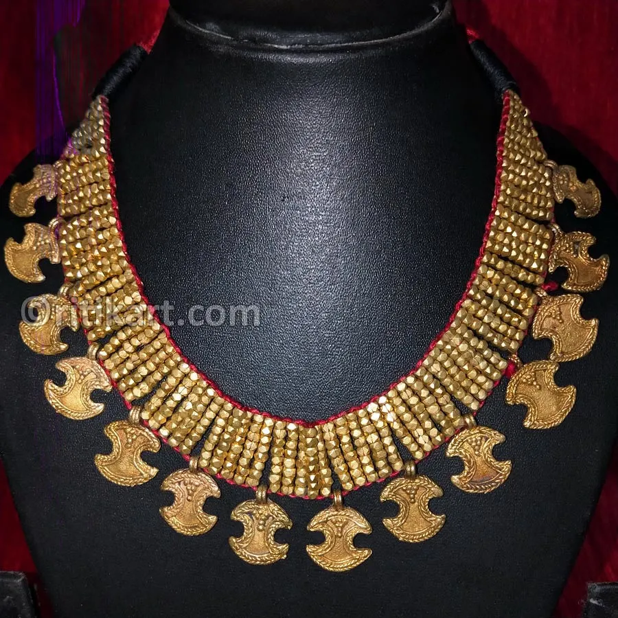 Tribal Handcrafted Dhokra Designer Necklace-10
