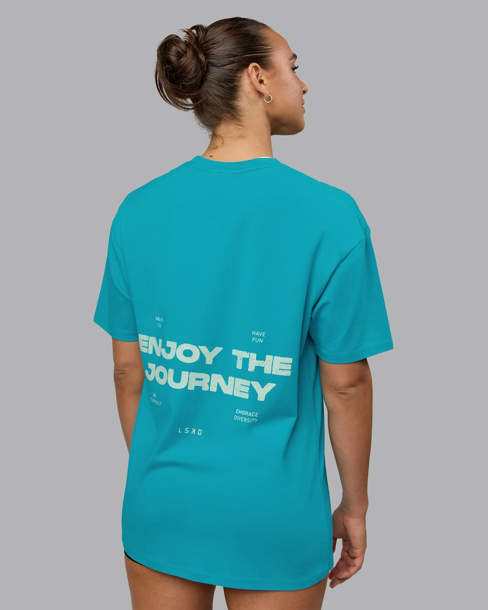 Unisex Enjoy the Journey Value Series FLXCotton Tee Oversize - Bluebird-Surf Spray