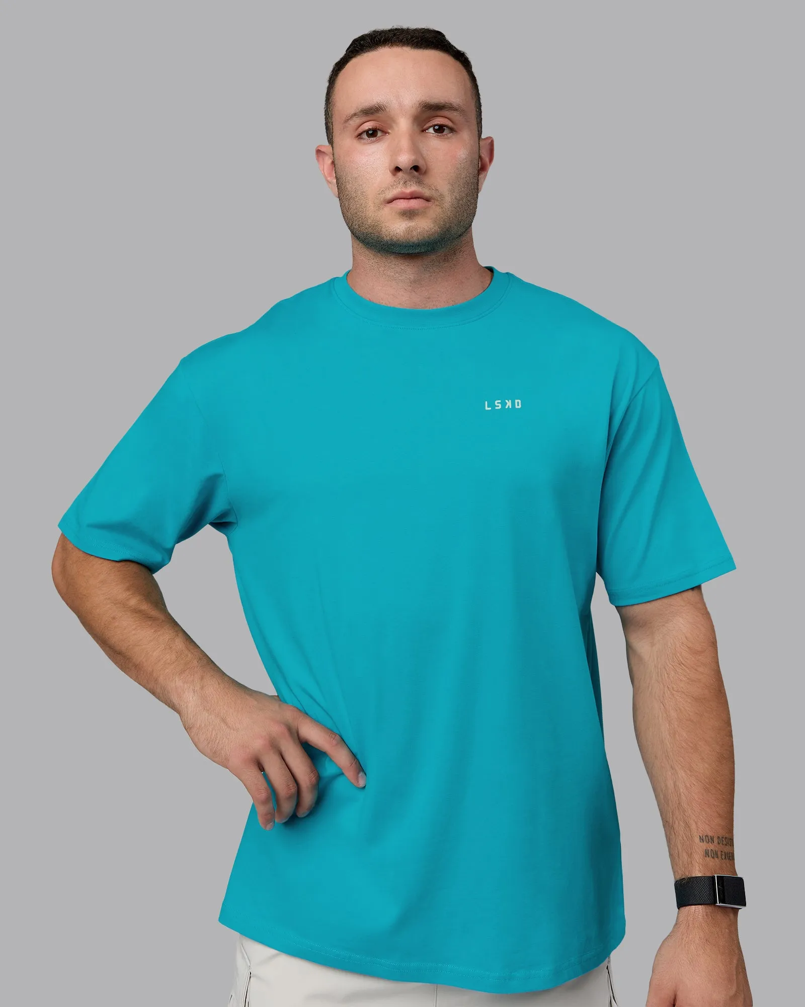 Unisex Enjoy the Journey Value Series FLXCotton Tee Oversize - Bluebird-Surf Spray