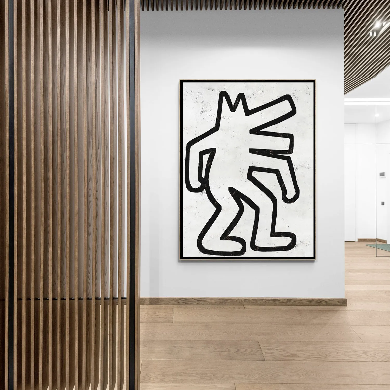 Vertical Abstract Dancing Man Painting H304V