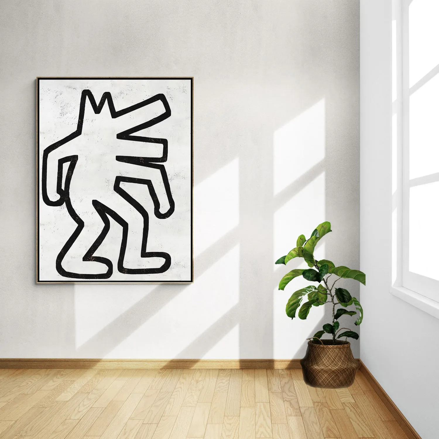Vertical Abstract Dancing Man Painting H304V