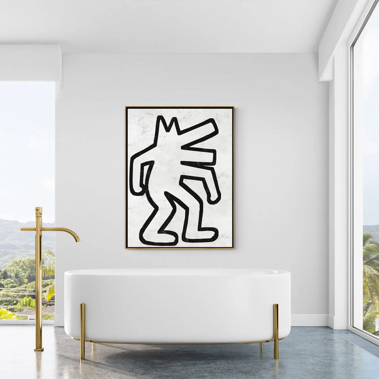Vertical Abstract Dancing Man Painting H304V