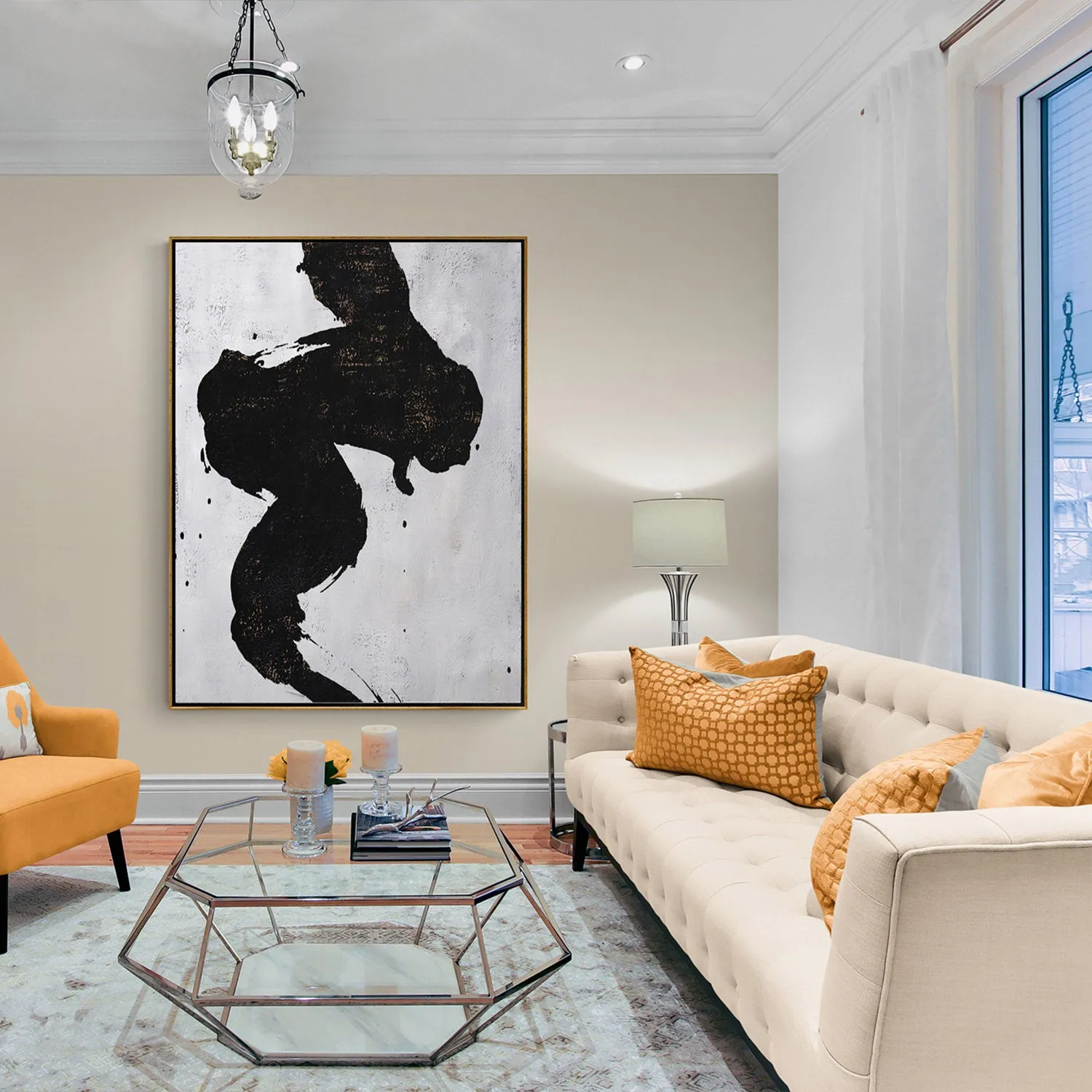 Vertical abstract painting H28V