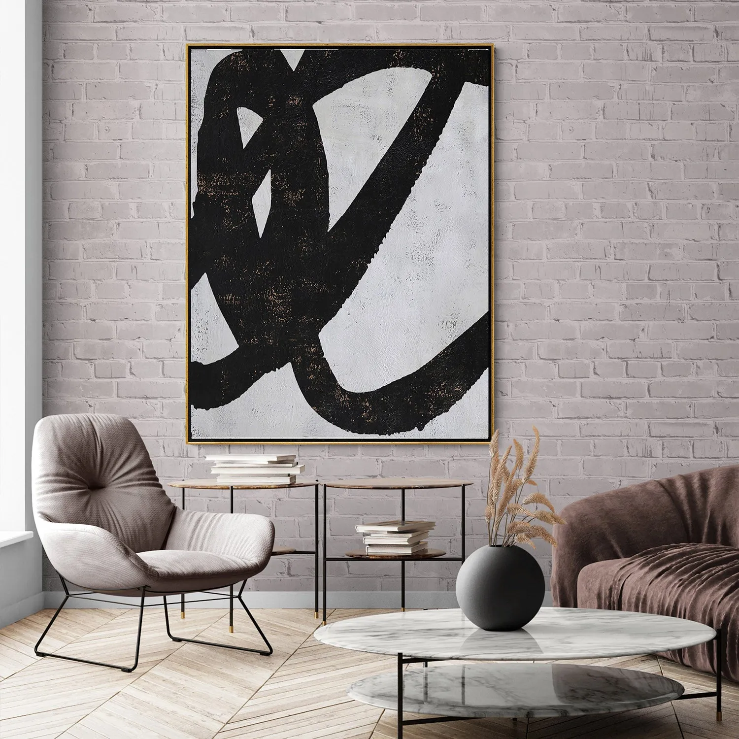 Vertical Minimal Abstract Art H148V