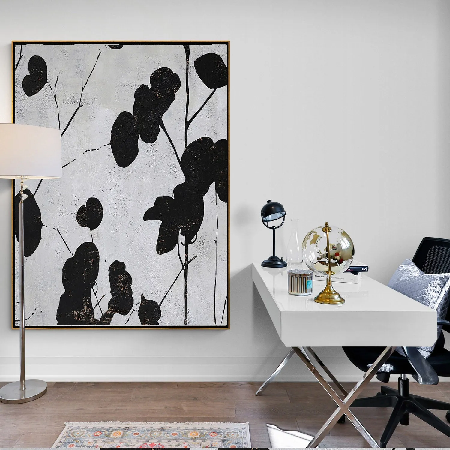 Vertical Minimal Flower Art H156V