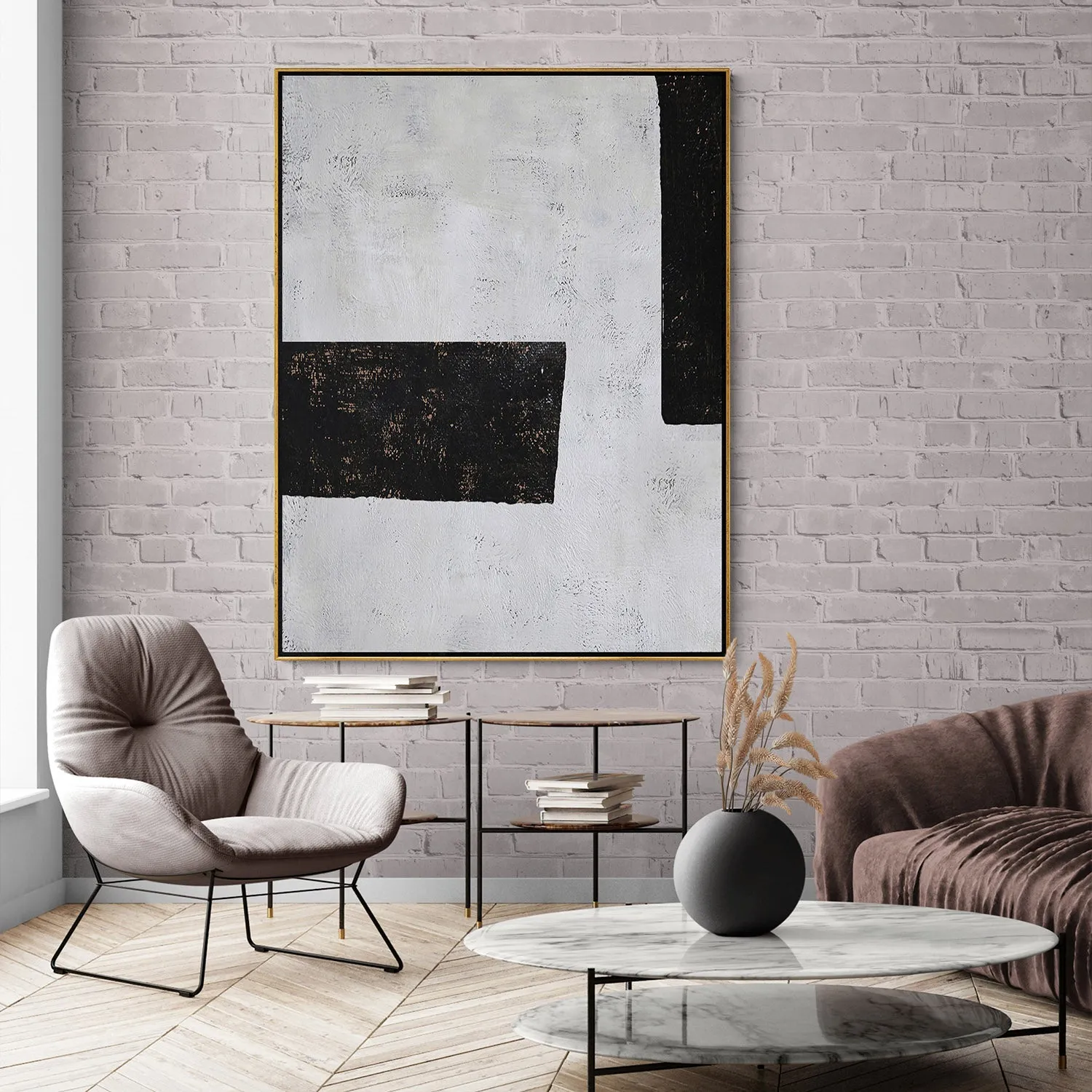 Vertical Minimal Geometric Painting H83V