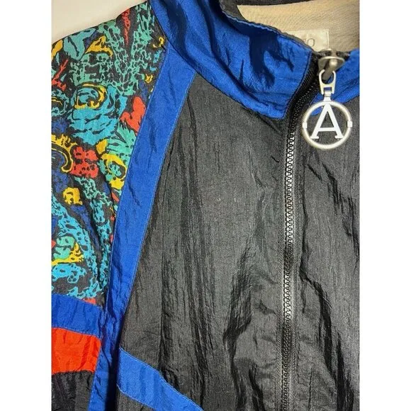 Vintage Adolfo Sport Womens Sz S Track Jacket Windbreaker Zip 80s 90s