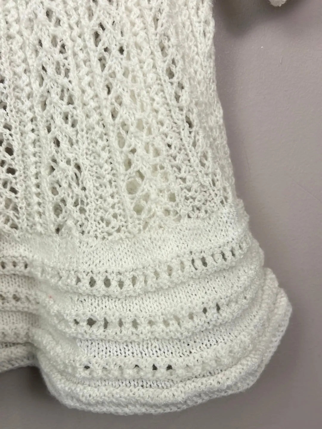 Vintage hand knit christening dress approx 6-12m