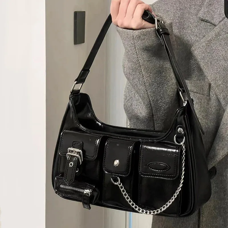 Vintage PU Leather Women's Crossbody Shoulder Bag - Fashionable Satchel Style Messenger Handbag