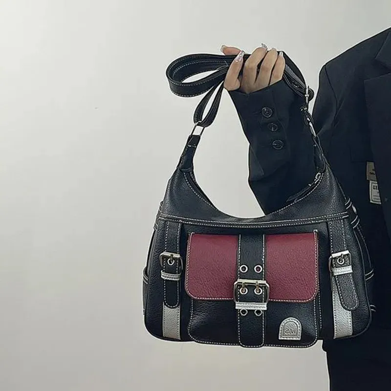 Vintage PU Leather Women's Crossbody Shoulder Bag - Fashionable Satchel Style Messenger Handbag