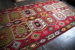 Vintage Sivas Kilim 6.9ftx12.8ft
