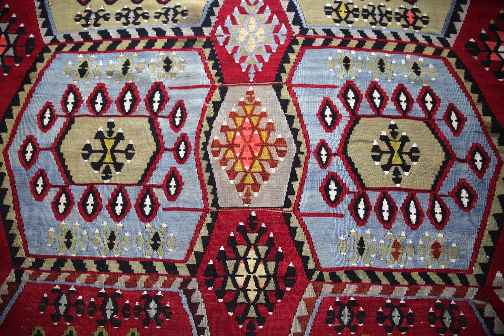 Vintage Sivas Kilim 6.9ftx12.8ft