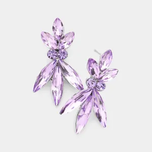 Violet Crystal Marquise Stone Interview Earrings  | Young Girls Pageant Earrings | 599125