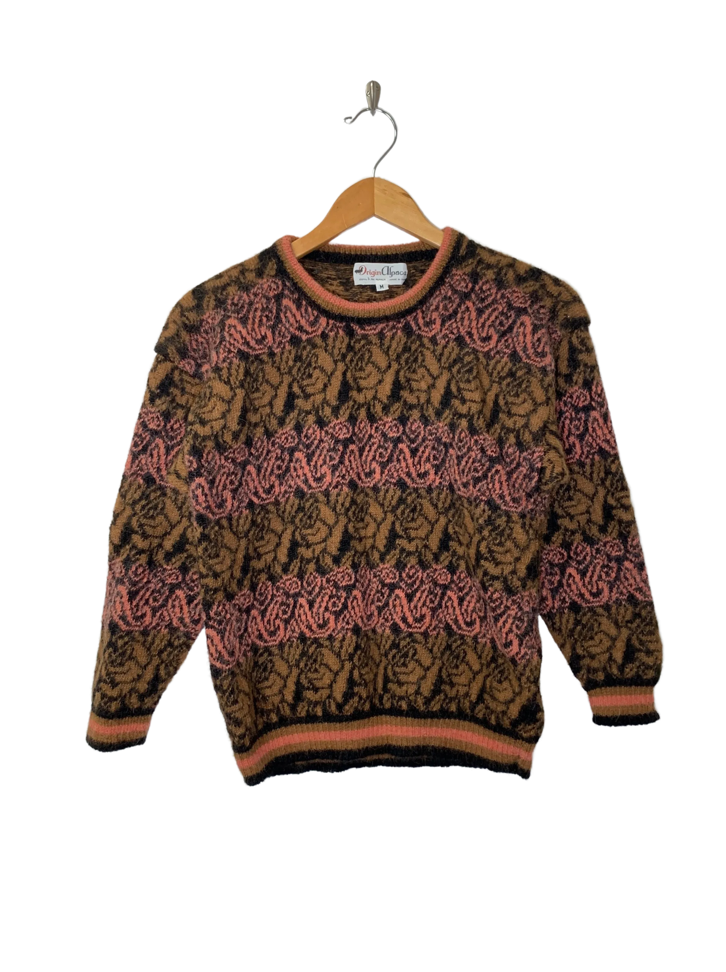 VTG Paisley Flower Wool Sweater (XS)